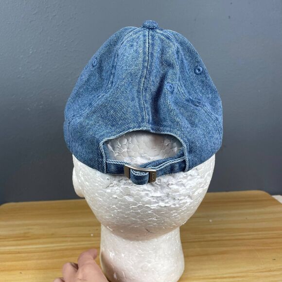 RFD-TV Denim Baseball Cap Unisex Adjustable Blue Embroidered Logo Hat Outdoor - Picture 4 of 7